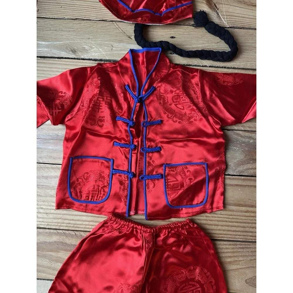 Lillian Vernon‎ Chinese Red And Blue Traditional Children Festive Outfit Costume